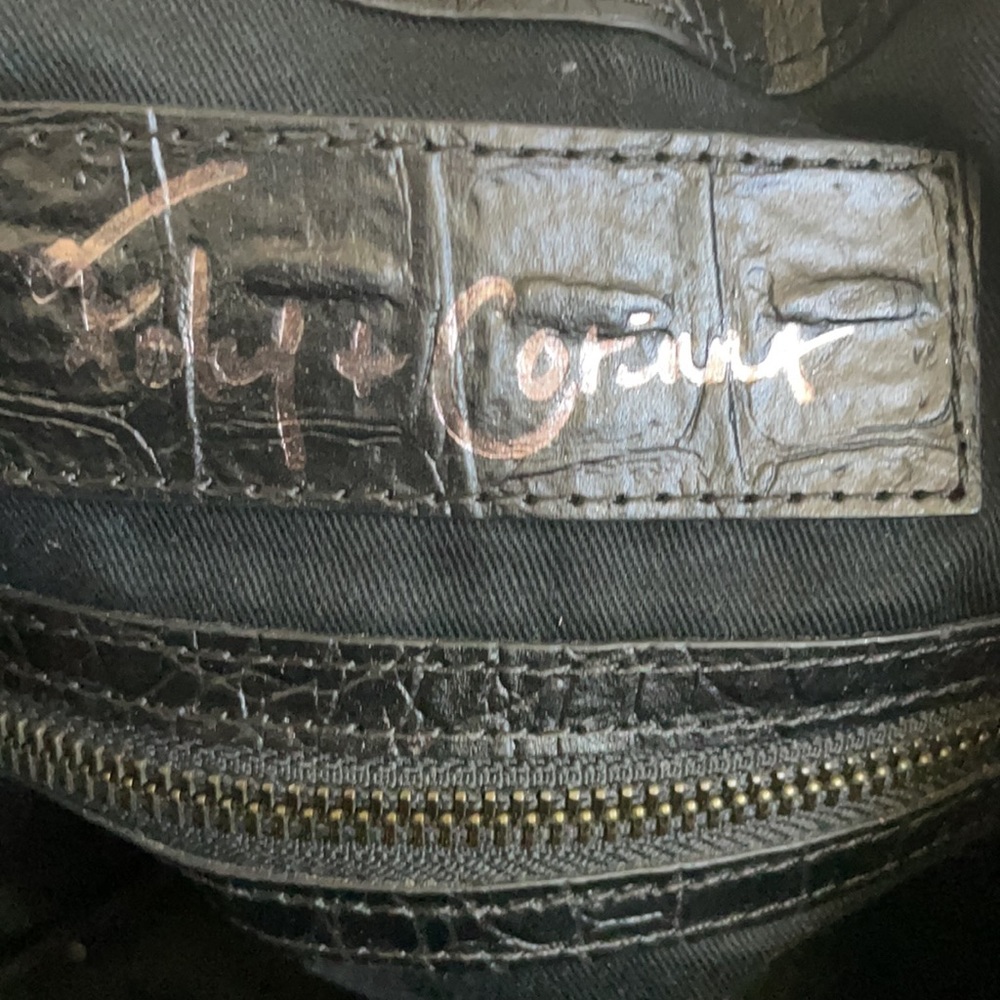 Foley + Corinna Black Leather Mock Croc Jet Set Bag 😘 - Picture 11 of 11